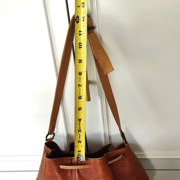 Vintage 90's Y2K JC Brown Tan Leather Bucket Bag Purse - Picture 14 of 14